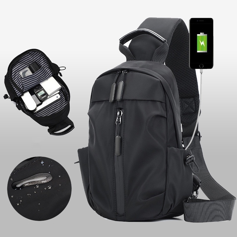 กระเป๋าสะพายไหล่ แฟชั่นสําหรับผู้ชาย กันน้ํา กระเป๋าสะพายข้าง รุ่นG052