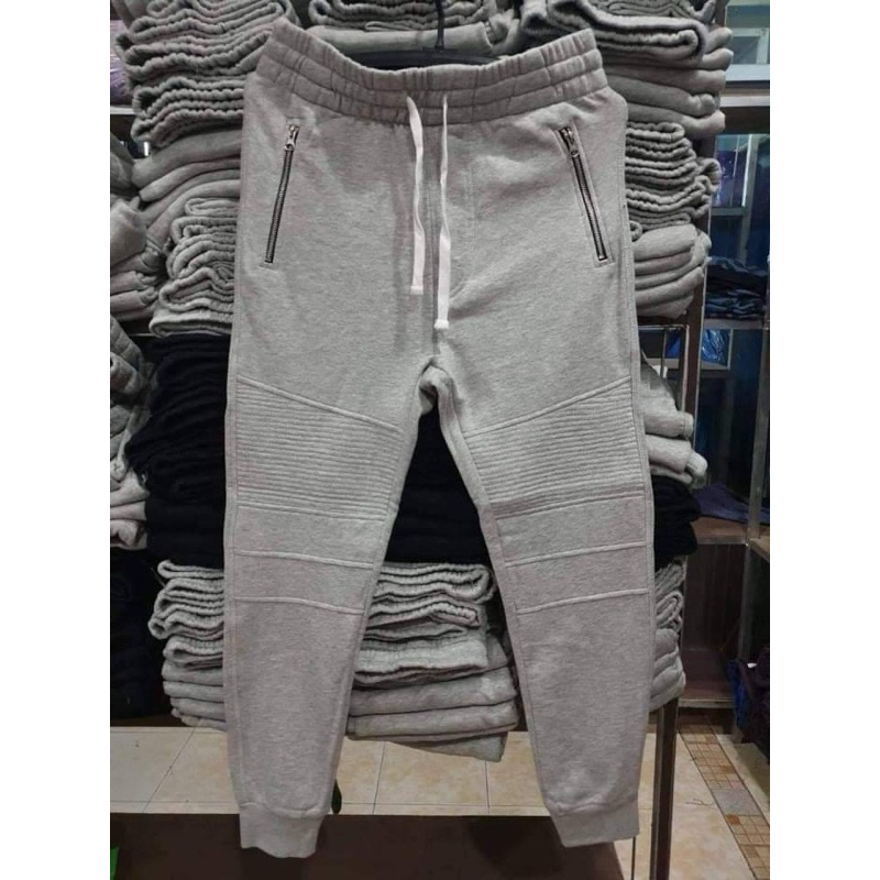 กางเกงขายาวซิบ HM ผ้าสำลี มีซับเข่า ขาจั้มมี 4  สี