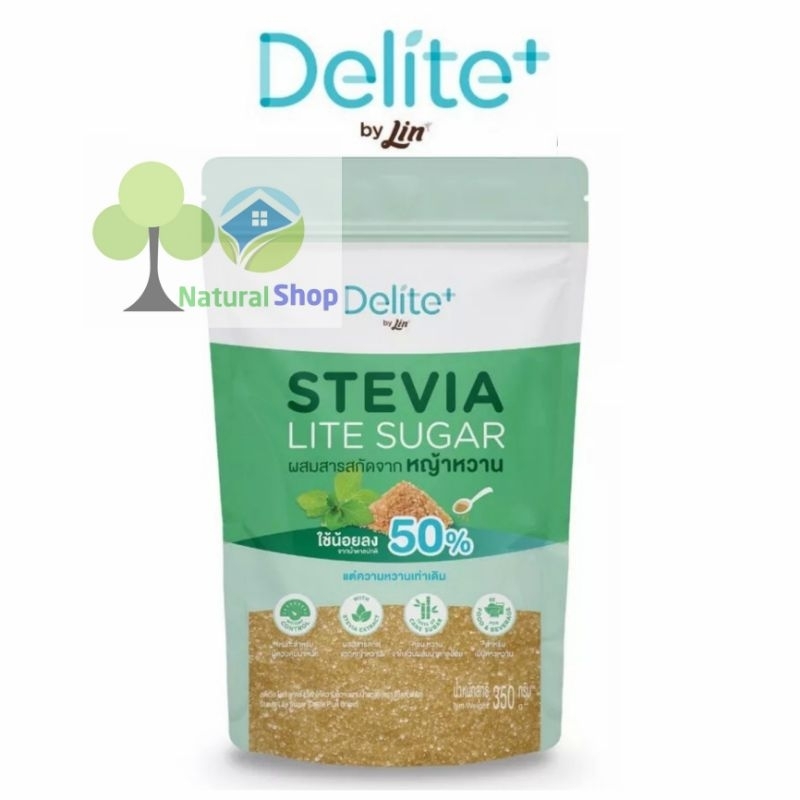 Lin ลิน ดีไลท์ พลัส สตีเวีย ไลท์ชูการ์ Delite+ Stevia Lite Sugar 350g.