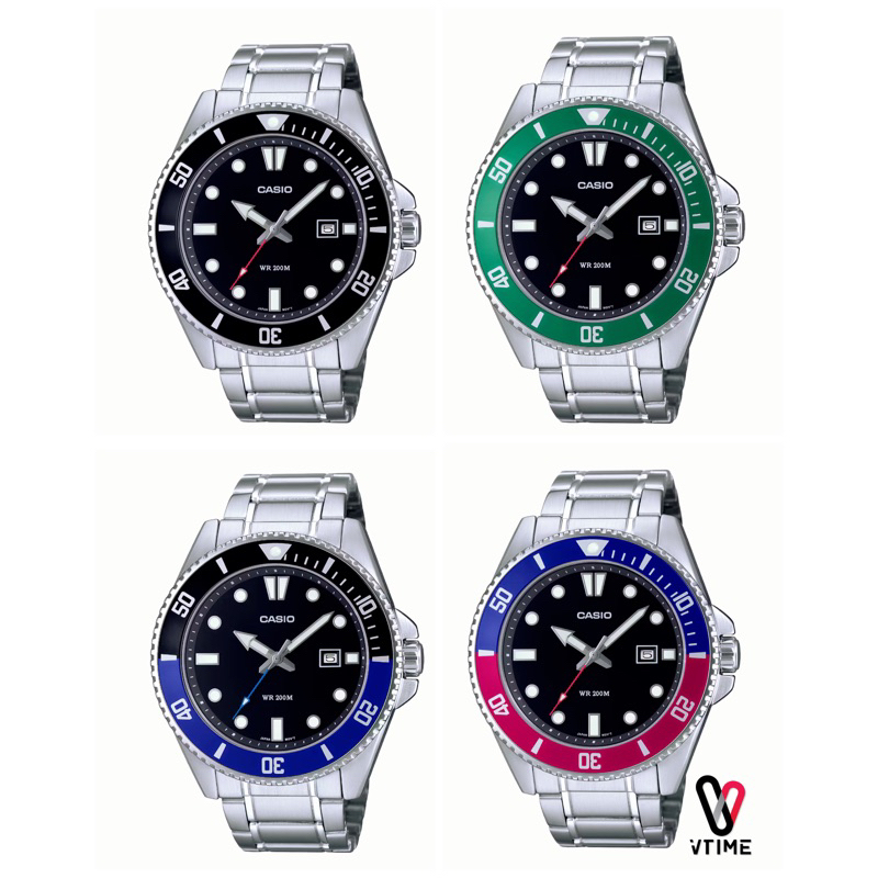 CASIO นาฬิกาข้อมือ รุ่น MDV-107D-1A1 | MDV-107D-1A2 | MDV-107D-1A3 | MDV-107D-3A | MDV-107D-8A |MDV-