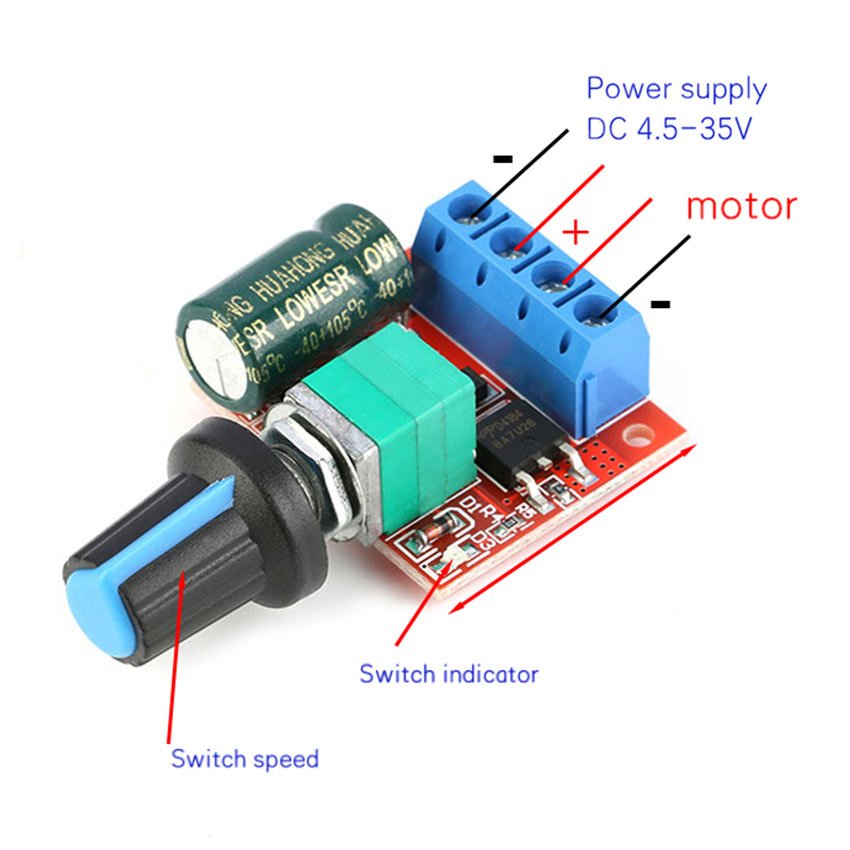 ร้านคนไทย!  เครื่องควบคุมความเร็ว PWM DC ดิมเมอร์ 4.5V-35v ปรับความเร็วมอเตอร์ dc ราคา ถูกที่สุด ดีลบีเคเค แกลเลอรีภาพที่ 5