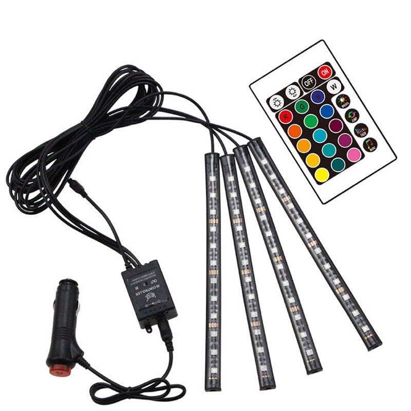 ไฟส่องเท้า เปลี่ยนสีได้ 12LED กระพริบตามจังหวะเพลงอัตโนมัติ ไฟ4ซ่อ + รีโมท