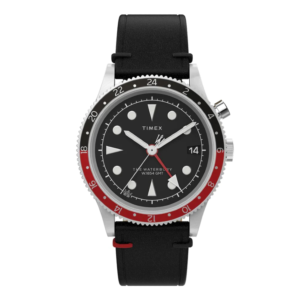 TIMEX TW2W22800 นาฬิกาข้อมือผู้ชาย สายหนัง สีดำ หน้าปัด 39 มม.