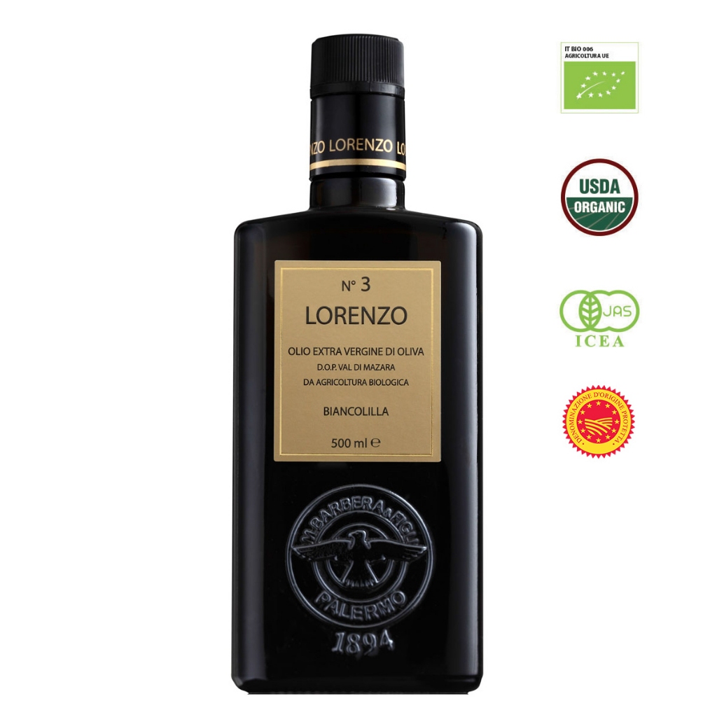 E.V.O. Oil Lorenzo N.3 D.O.P. (Sicily) 500ml