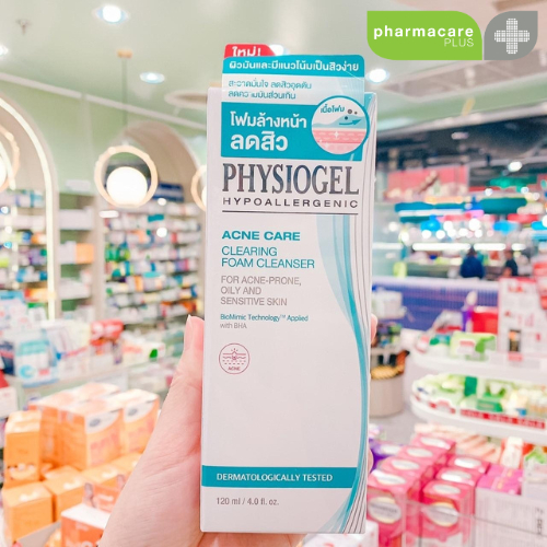 Physiogel Acne Care Clearing Foam Cleanser 120ml ผลิตภัณฑ์ทำความสะอาดผิวหน้า สำหรับผิวมันมีแนวโน้มเป็นสิวง่าย