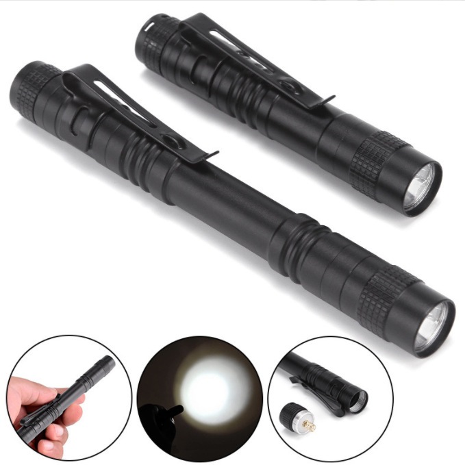 ไฟฉายเล็ก ไฟฉายปากกา XPE LED กันน้ํา ใส่ถ่านAAA  9cm,13cm. ตั้งแคมป์ เดินป่า ไฟส่องไข่ สินค้าพร้อมส่งในไทย