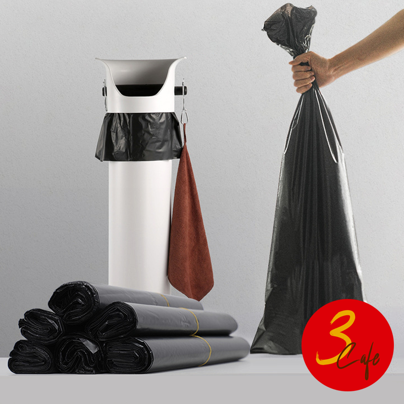 3cafe ถังขยะ สีดำ สำหรับทิ้งเศษกาแฟ ขนาด 34x90cm ใช้คู่กับถังเคาะกากกาแฟทรงสูง อุปกรณ์ร้านกาแฟ