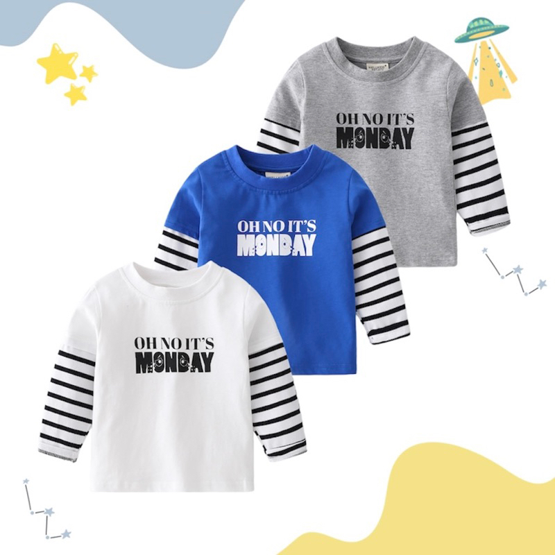 AB124 เสื้อยืดแขนยาว เสื้อผ้าเด็กราคาถูก พร้อมส่งในไทย