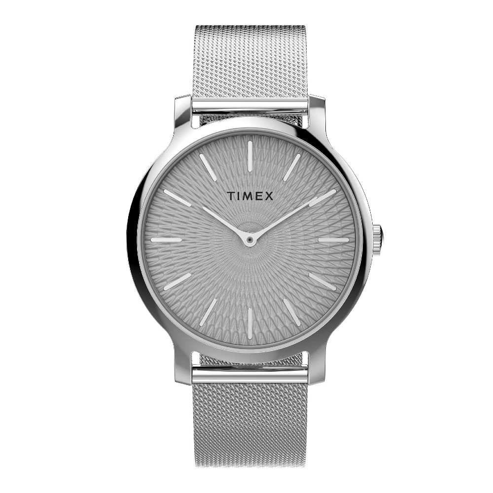 TIMEX TW2V92900 Transcend นาฬิกาข้อมือผู้หญิง สายสแตนเลส สีเงิน หน้าปัด  34 มม.