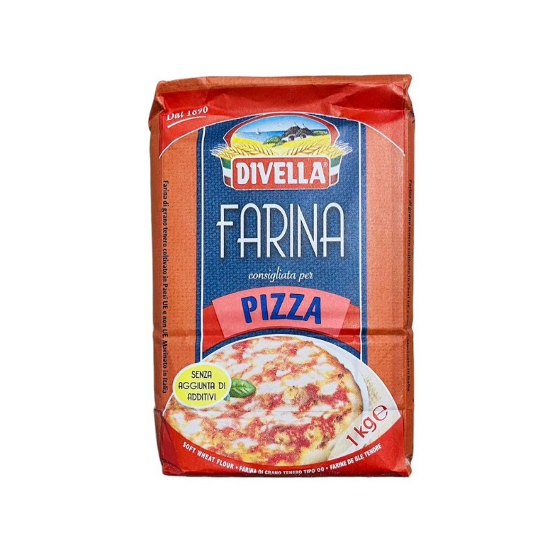 แป้งพิซซ่า Divella Farina PIZZA Flour "00" 1kg. แป้งพิซซ่า ดีเวลล่า ฟาริน่า เบอร์ 00 ขนาด1 กิโลกรัม