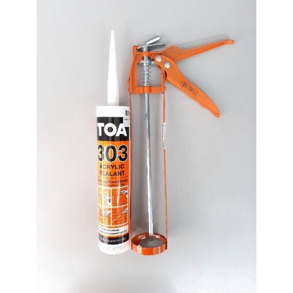อะคริลิค ซีลแลนท์ ทีโอเอ TOA 303 สีขาว ปืนยิงซิลิโคนแกนคู่ สำหรับยิงซิลิโคน