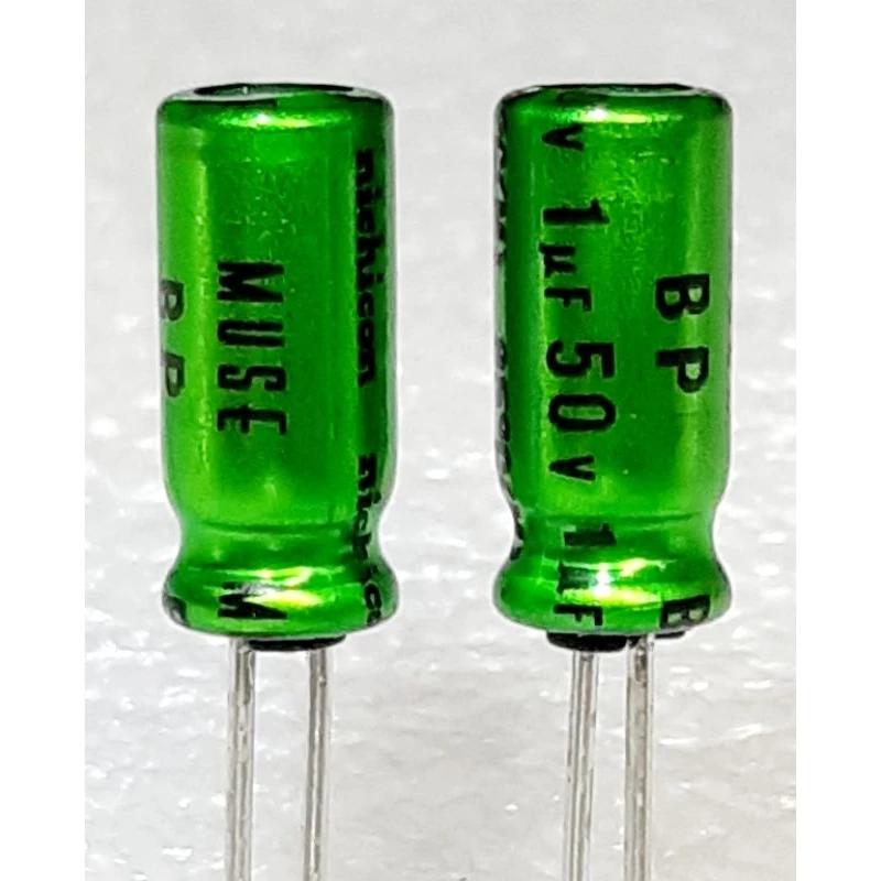 Nichicon MUSE ES BP 1uf 50v Bipolar Capacitor bipolar bp คาปาซิเตอร์ ตัวเก็บประจุ ไบโพลาร์ ไบโพล่า ไม่มีขั้ว