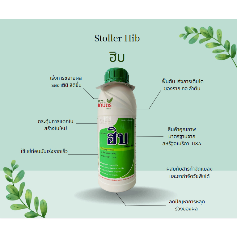 ฮอร์โมนพืช ปุ๋ยเคมี เร่งการเติบโตของพืชทุกชนิด เร่งการขยายผล ฟื้นต้น  ธาตุอาหารรอง สโตล์เลอ ฮิบ (Stoller Hib) ตรา MC
