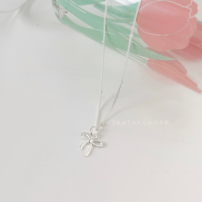 (เฉพาะจี้)Real Ribbon Pendant S925 | จี้โบว์เรียวเงินแท้92.5%