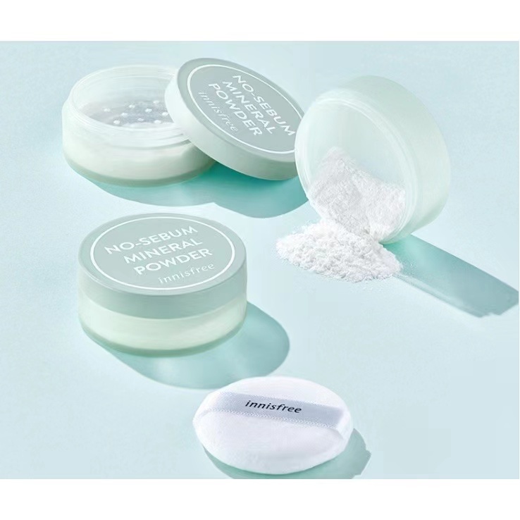 แท้ New Innisfree No Sebum Mineral Powder 5กรัม แป้งฝุ่นคุมมัน 5g