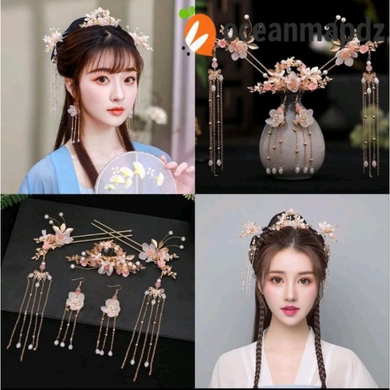 พร้อมส่งในไทย🇹🇭 ที่คาดผมจีนโบราณ ที่คาดผมตรุษจีน สไตล์ฮั่นฟู่ - รูปที่ 5