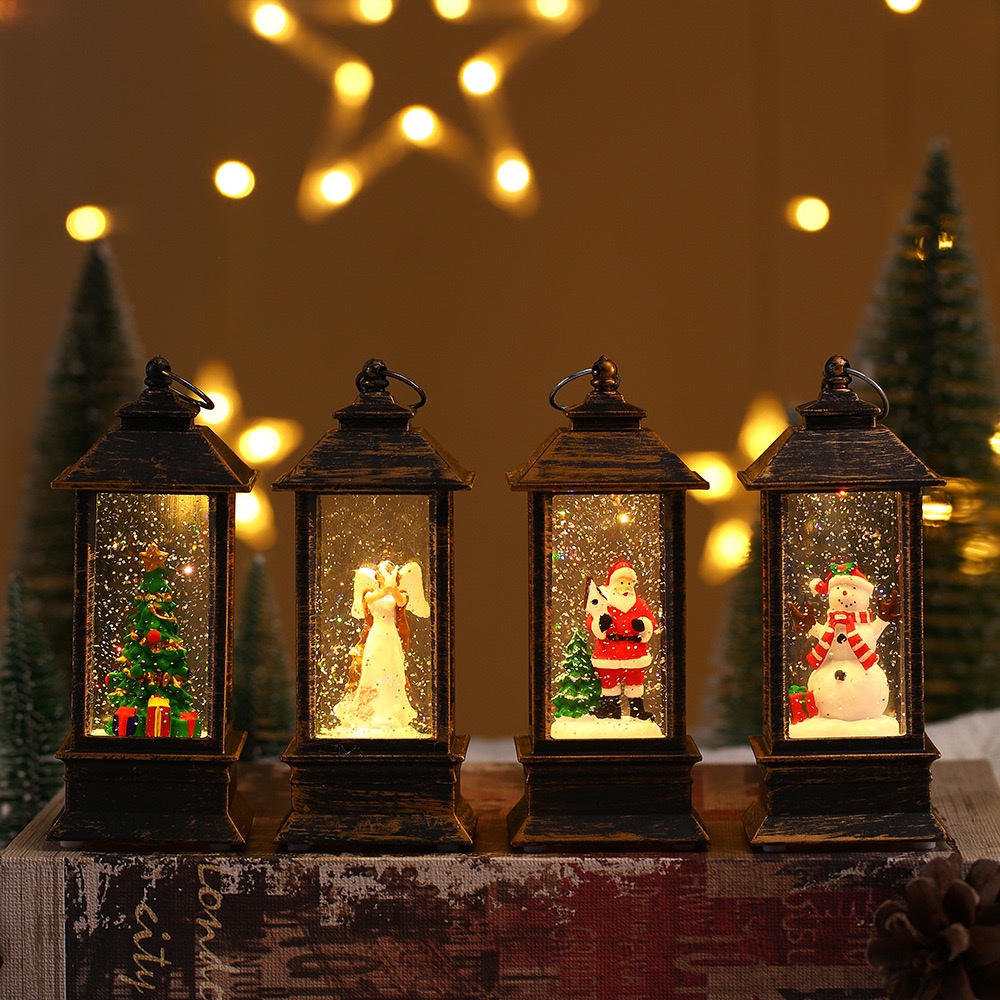 พร้อมส่งในไทย โคมไฟ LED รูปตะเกียง สำหรับตกแต่งเทศกาลคริสต์มาส โคมไฟคริสต์มาส
