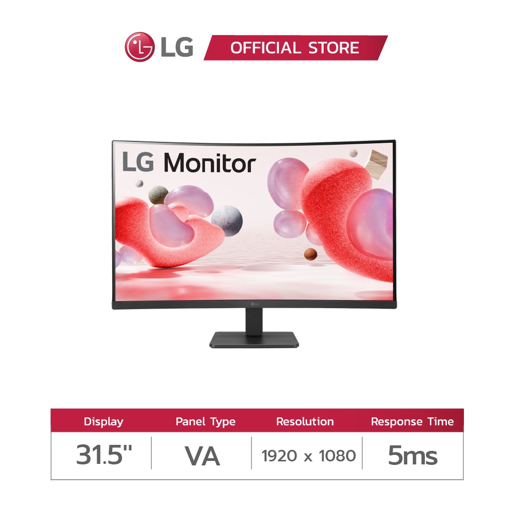 LG Monitor Curved 32MR50C-B | 31.5" FHD | VA | 5ms | |100Hz | พร้อม  AMD FreeSync  (จอคอมพิวเตอร์)