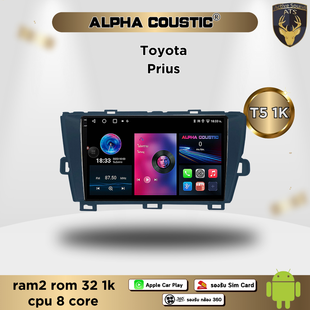 จอตรงรุ่น ระบบ Android สำหรับ Toyota Prius สินค้ารับประกัน 1ปี! ระบบAndroid แท้