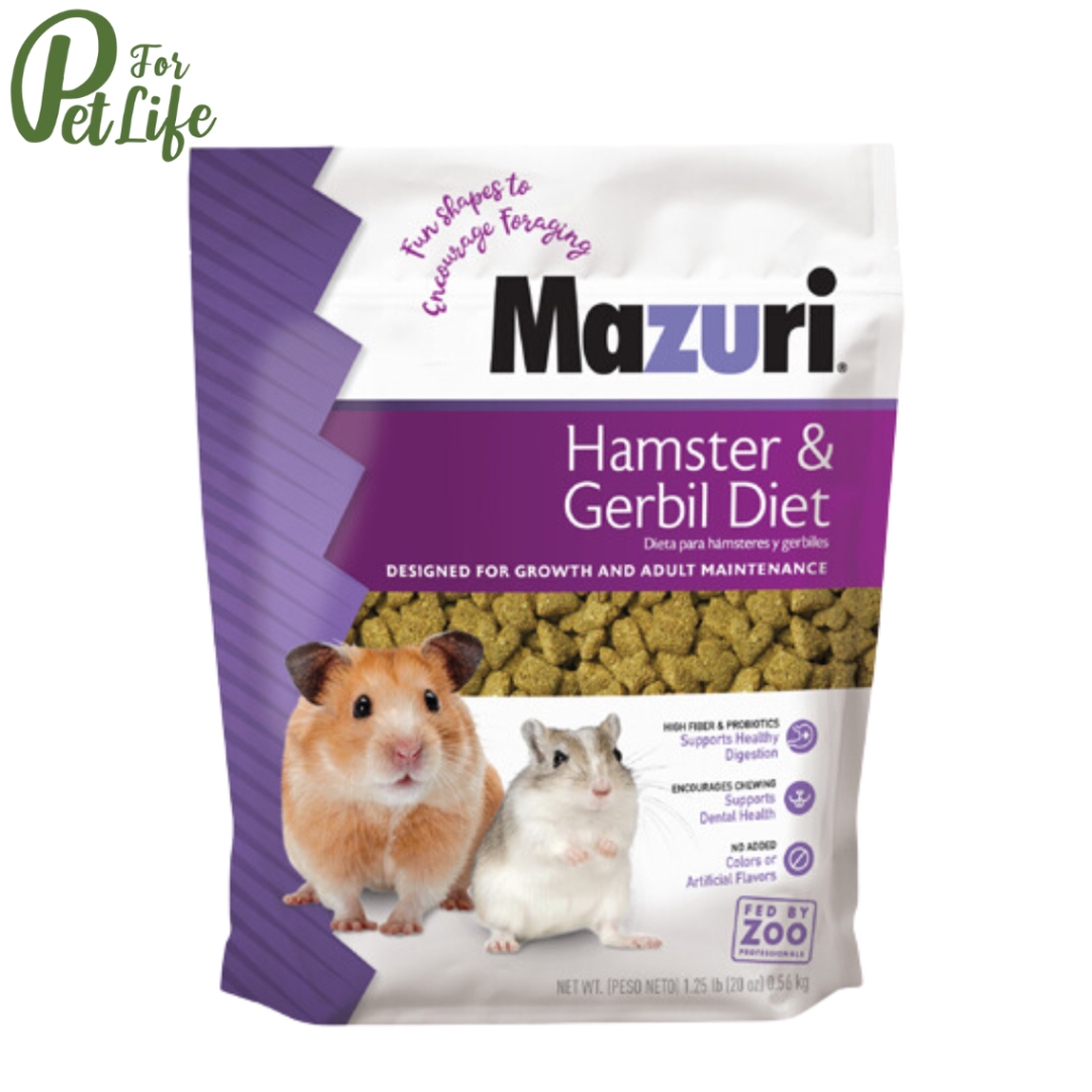 Mazuri (มาซูริ) Hamster & Gerbil Diet อาหารแฮมสเตอร์ หนูไมค์ ดอร์เม้าท์ กระรอก เจอร์บิล 5M7V