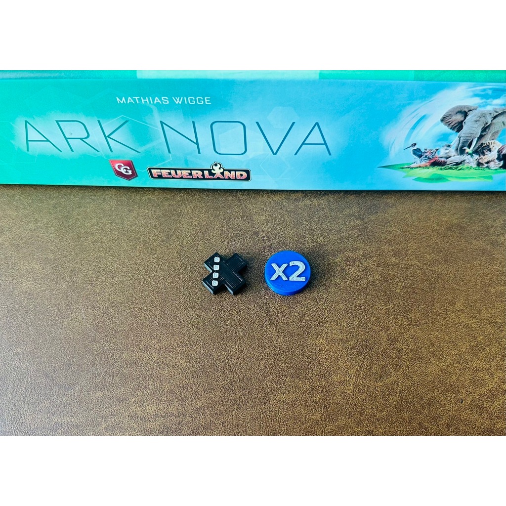 [Plastic] Ark Nova Boardgame (EN/TH) : Multiplier and X Tokens - ชุดอัพเกรดโทเค่นสำหรับเกมนาวาสรรพสัตว์