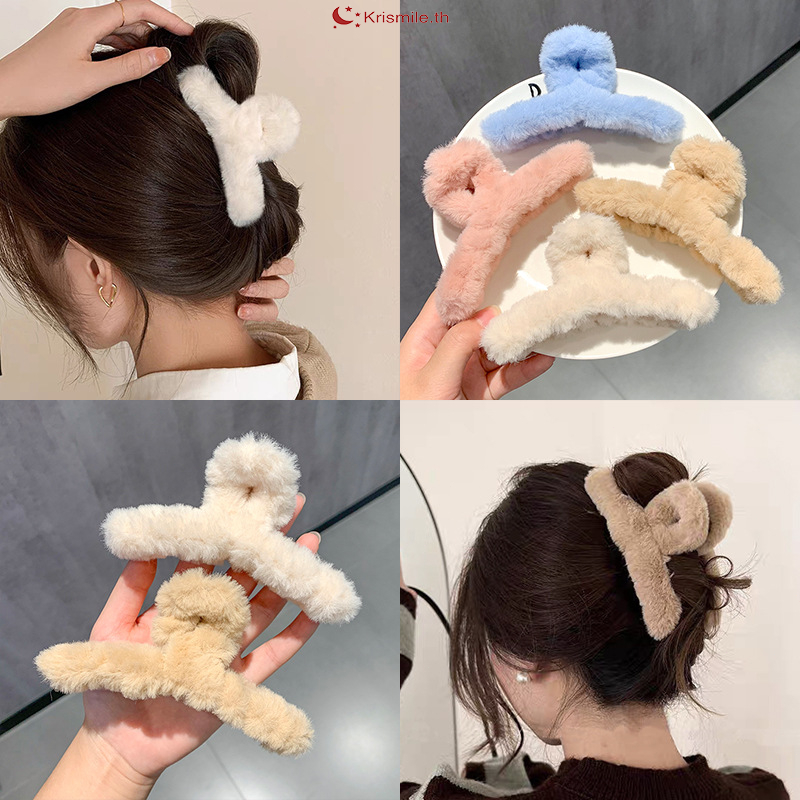 COD-ในไทย💖1บาทใหญ่กิ๊บติดผม เลือกสีได้ ผ้ากํามะหยี่ กิ๊บติดผมน่ารักๆ ฟูๆ สไตล์เกาหลี เครื่องประดับผมแฟชั่น-Krismile.th