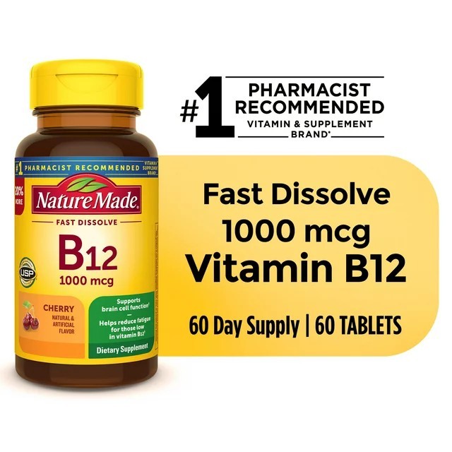 วิตามิน นำเข้า Nature Made Vitamin B12 Sublingual 1000 mcg 60 Count