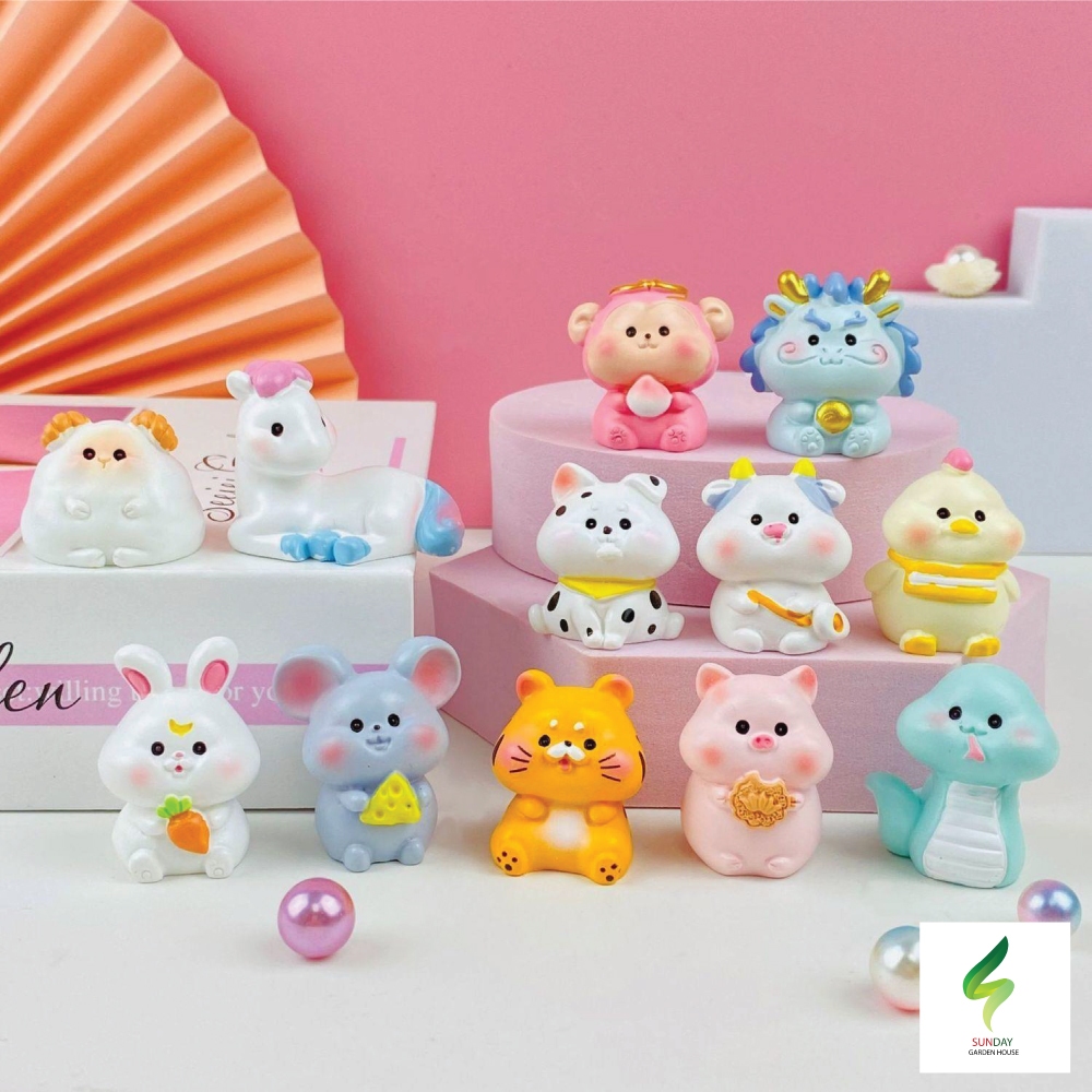 โมเดล 12 ราศี - ตุ๊กตาตกแต่งกระถางน่ารักๆ สวนถาด ตกแต่งบาน คอนโซลรถ อื่นๆ