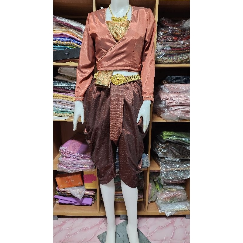 ชุดไทยแม่พุฒตาล(โจง+เสื้อ+สไบ)(ไม่รวมเครื่องประดับ) - รูปที่ 6