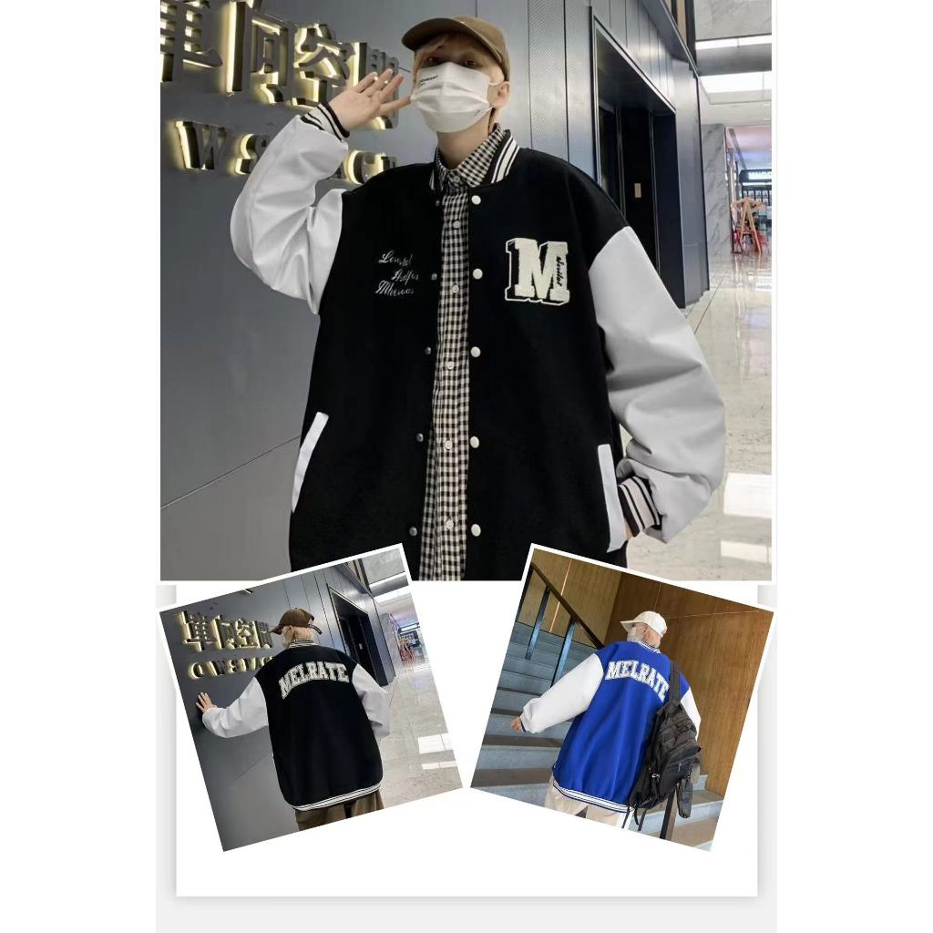 NO1SHOPเสื้อแจ็คเก็ตเบสบอล แบบกระดุม เนื้อผ้าหนานิ่ม ทรงหลวม สไตล์เกาหลี