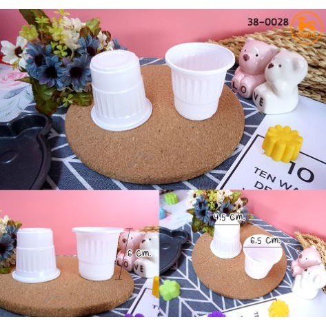 แก้วชิมพลาสติก 4 ออนซ์ สีขาวขุ่น 50 ใบ