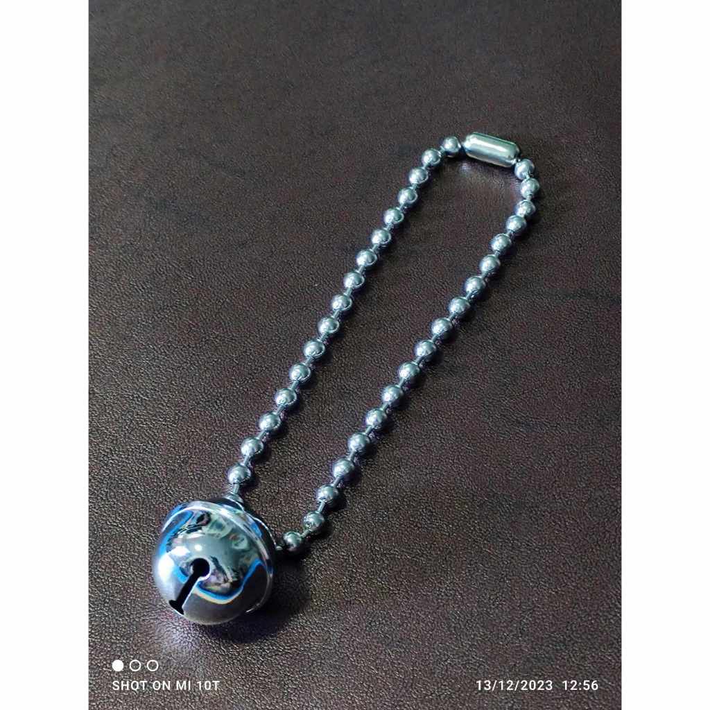 สร้อยคอหมา สร้อยคอแมว โซ่ไข่ปลา สีเงิน ขนาดรอบคอ 10-20 นิ้ว กระพรวนสีเงินลูกใหญ่