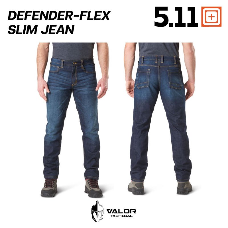 5.11 Defender-Flex Slim Jean กางเกงยีนส์ ผู้ชาย Tactical กางเกงขายาว ผ้าเดนิมฟอกคราม ทรง Slim Fit ใส