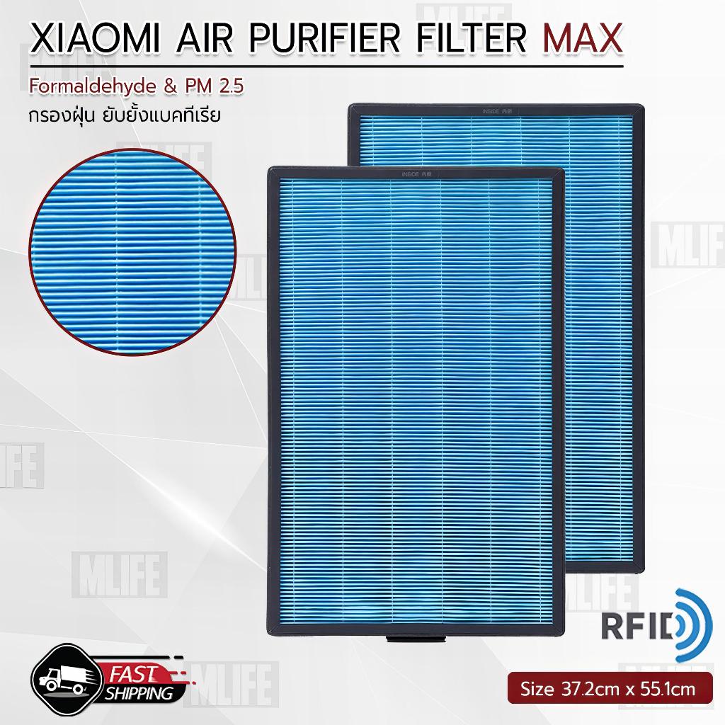 MLIFE - ไส้กรอง สำหรับ Xiaomi Mijia Air Purifier MAX มี RFID (ครบชุด 2แผ่น) ไส้กรองอากาศ ฟิลเตอร์ กรองฝุ่น