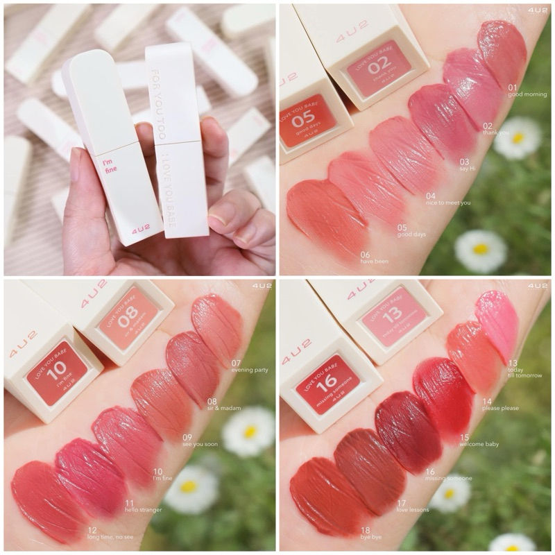 ลิปเบ้บ แมทแต่ไม่แห้ง 4U2 LOVE YOU BABE TINT MATTE (Limited Edition 2023) มีให้เลือก 18 เฉดสี