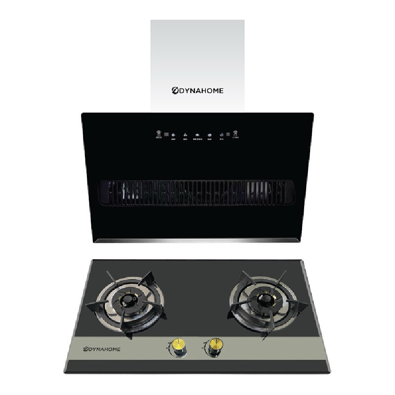 DYNAHOME ชุดเตาฝัง + เครื่องดูดควัน รุ่น DH-ZM90BK+DH-2000G สีสเตนเลส ดำ