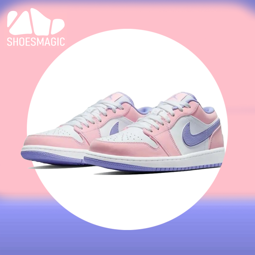 -พร้อมส่ง-แท้💯% Jordan Air Jordan 1 Low "Arctic Punch" Low Top Vintage sneakers Shoe GS White Purple Pink