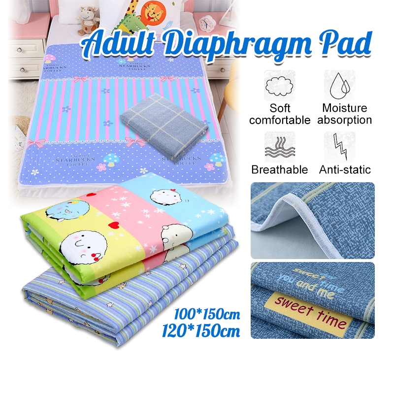 แผ่นรองนอนเด็ก ผ้ารองฉี่ 100x150cm/120x150cm แผ่นรองฉีสำหรับเด็ก ผู้ใหญ่