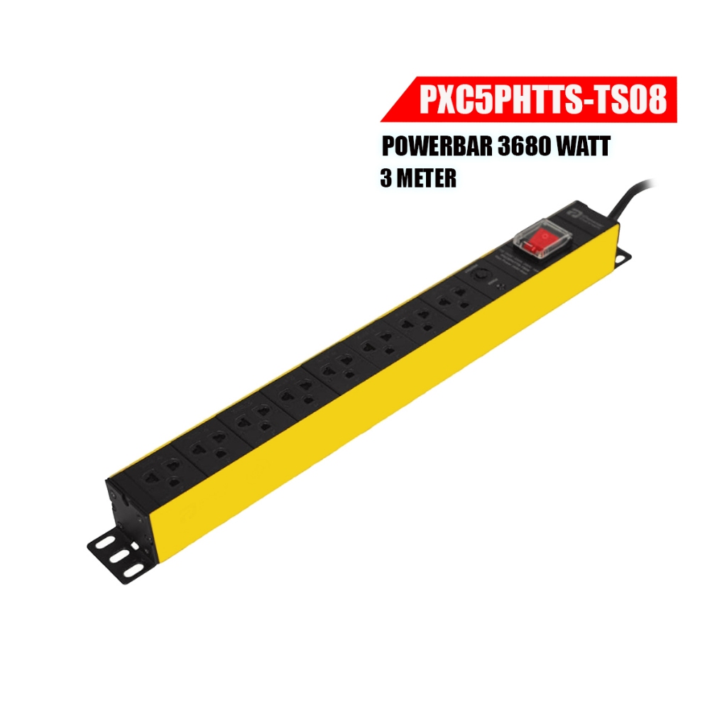 POWER CONNEX ปลั๊กไฟเต้ารับขนาด 8 ช่อง สายไฟยาว 3 เมตร  Double Protection รุ่น PXC5PHTTS-TS08
