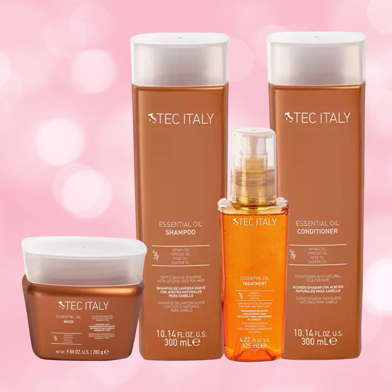 TEC ITALY ESSENTIAL OIL 125 280 300 ML.ป้องกันผมร่วง ช่วยปรับสภาพเส้นผมให้นุ่มสลวย เงางาม และให้การบำรุงอย่างล้ำลึก