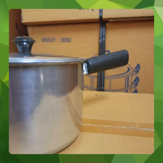 Crocodile Cookware หม้อด้าม ตราจระเข้ (เลือกขนาดได้) ขนาด (16 ทรงญี่ปุ่น) / 18 - 20 ซม. หม้อโจ๊ก