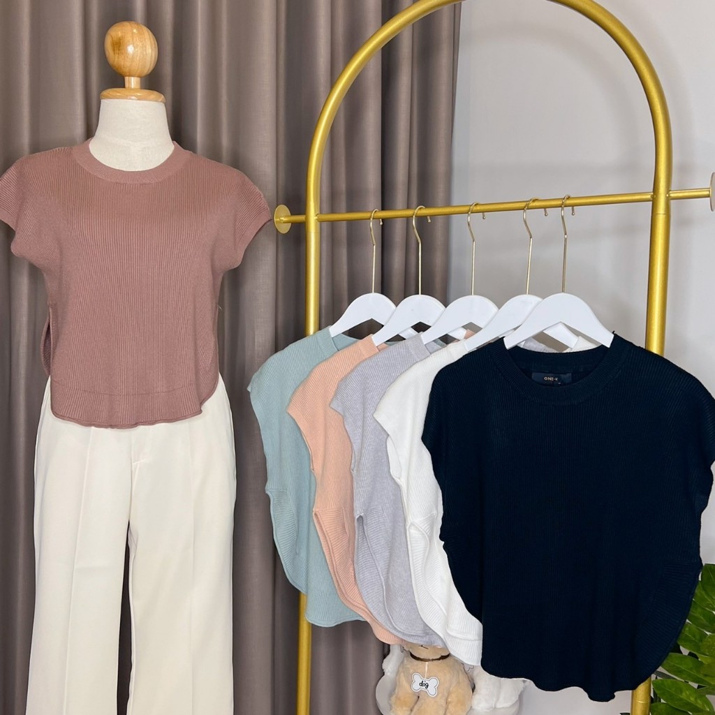 ส่งไว เสื้อไหมพรม แขนล้ำ ชายโค้ง one-k