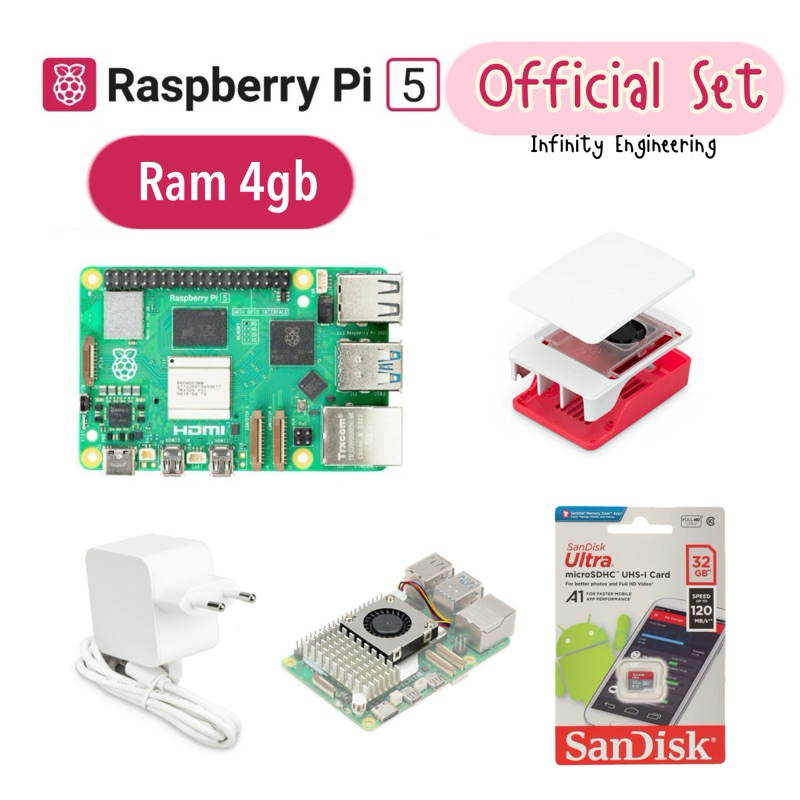 Raspberry Pi 5 Ram 4gb Official Kit ใหม่ล่าสุด พร้อมส่งจากไทย