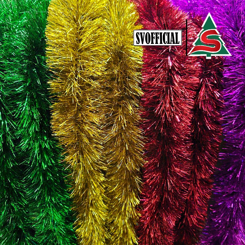สายรุ้งคริสต์มาส คละสี ฟูหนาแบบเถาวัลย์ ความยาว 1.8 เมตร (Tinsel)