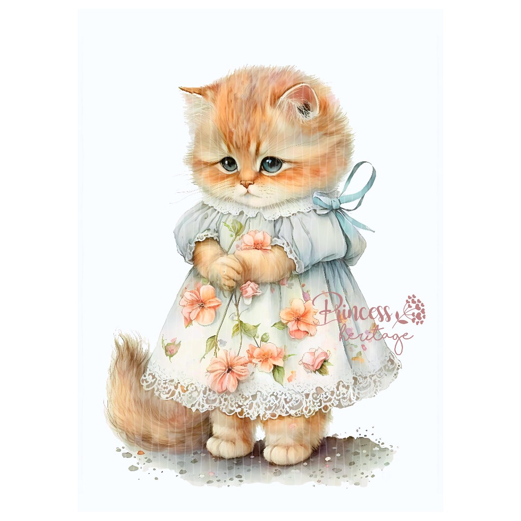 ผ้าพิมพ์ลายน้องแมวแบบคู่CAT69