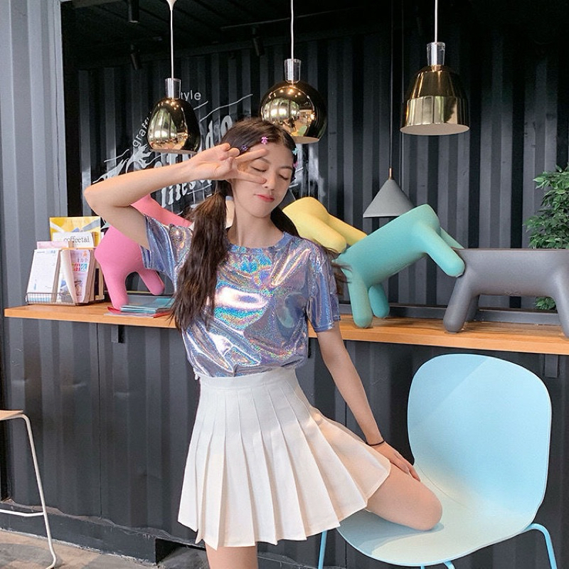 พร้อมส่งกระโปรงจีบแน่นสีขาว ใส่คู่กับเสื้อวิ้ง น่ารักมาก รอบตัว มีsizeถึง5xl ใส่คู่เสื้อวิ้ง