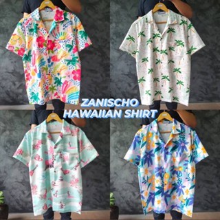 🌴เชิ้ตฮาวาย ผ้าไหมอิตาลีเนื้อบางเบา ฮาวายลายใหม่