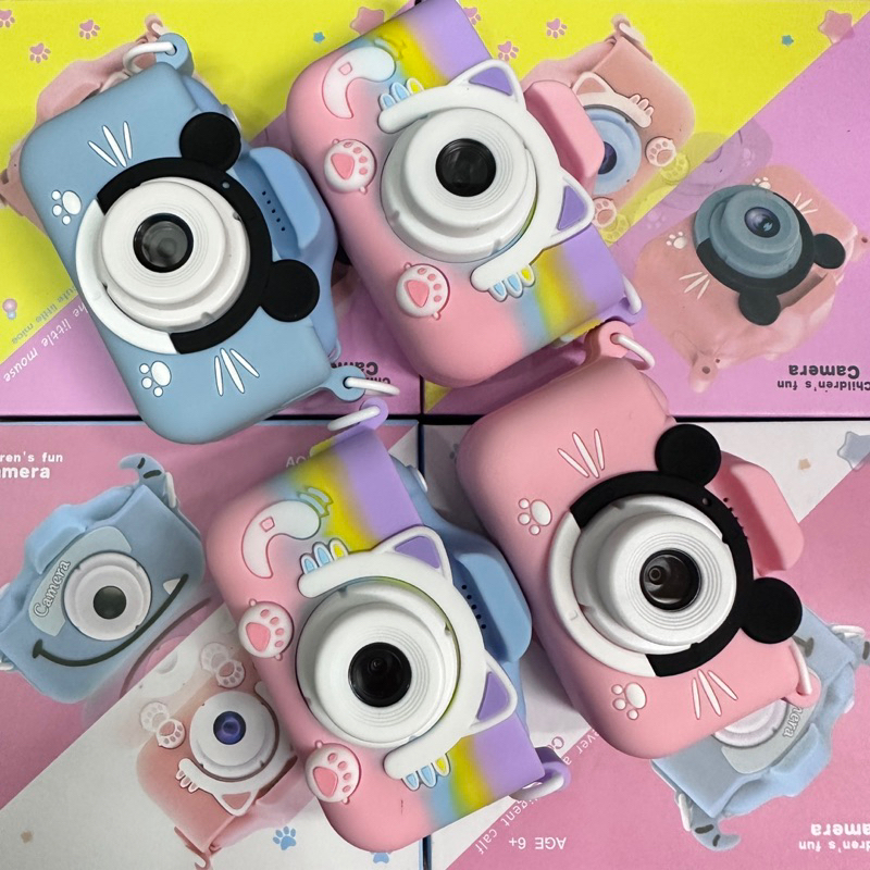 พร้อมส่ง🇹🇭 กล้องดิจิทัล ขนาดเล็ก หน้าจอ IPS 2.0 นิ้ว แบตเตอรี่ในตัว กรอบรูปน่ารัก พร้อมสายคล้องคอ สําหรับเด็ก รุ่นX6S X8