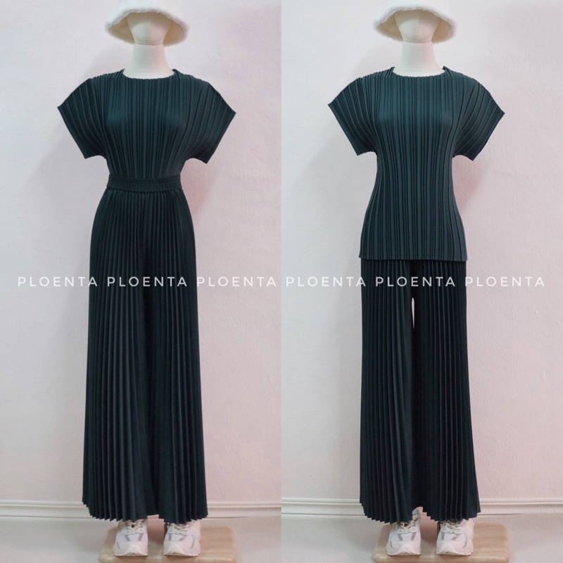 Pleat Set ชุดเข้าเซทผ้าอัดพลีท ชุดพลีทเข้าเซท เสื้อแขนล้ำ กางเกงขายาวผ้าอัดพลีท ราคา ถูกที่สุด ดีลบีเคเค แกลเลอรีภาพที่ 7