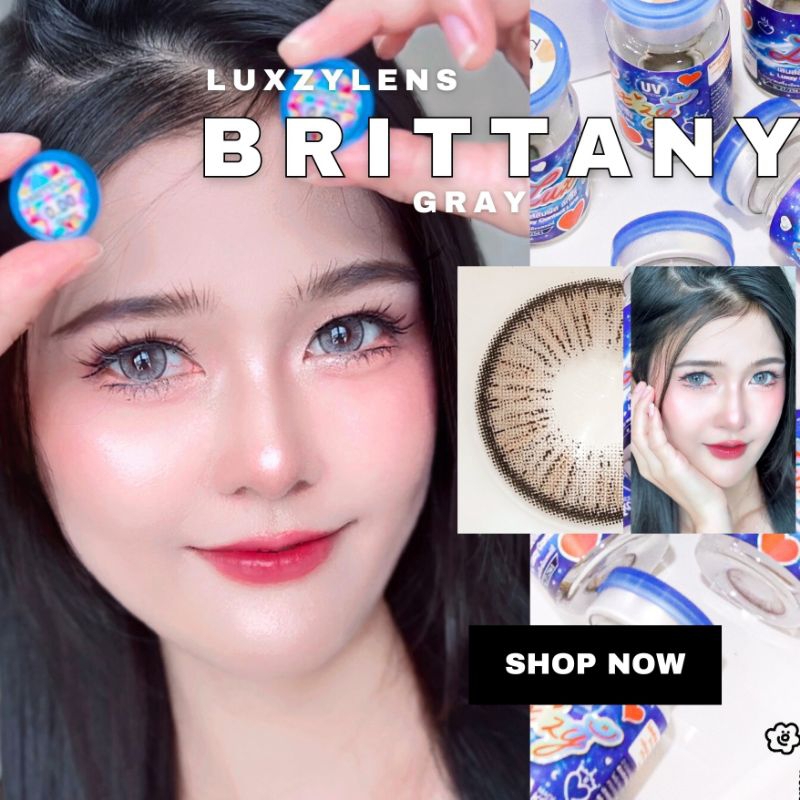 Luxzylens Brittany Gray บิ๊กอายตาโต คอนแทคเลนส์กรองแสง แถมฟรีตลับทุกคู่